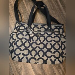 Coach Op Art Navy and Gray Diaper Bag